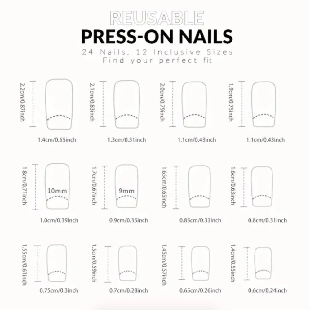 Press On Nails Short Square Fake Nails - Picture 3 of 6